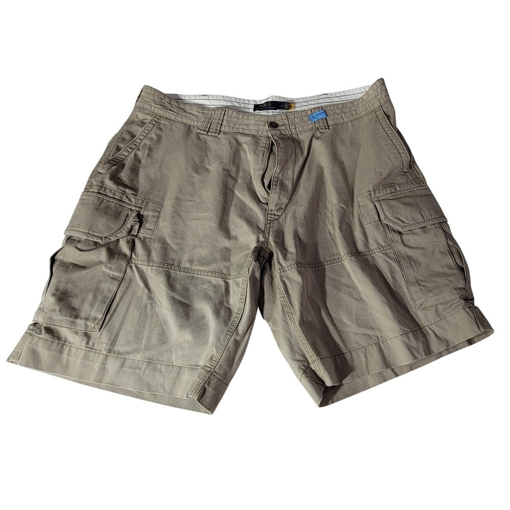 Polo‎ Ralph Lauren Mens Khaki Cotton Cargo Utility Shorts Size 42 Classic Fit